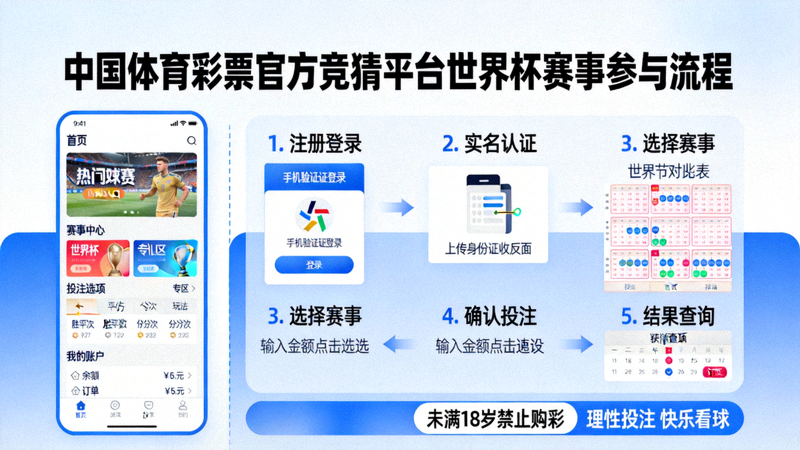 介绍中国体育彩票官方竞猜平台界面与合法合规参与世界杯赛事竞猜的流程示意图