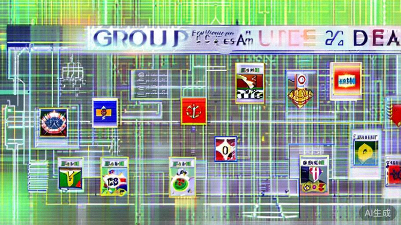 模拟2026世界杯死亡之组形势的战术分析板，包含多支欧洲与南美强队的队徽