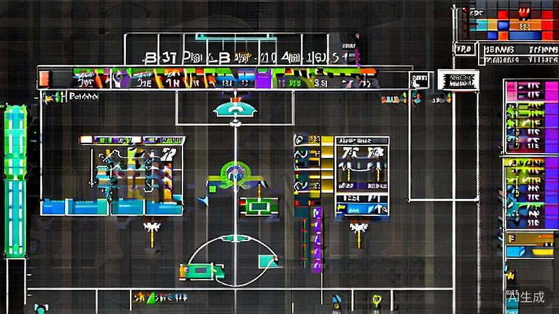 足球战术分析板，展示球队阵型、跑动热图与关键传球路线等专业分析图表