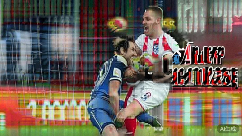 法国队与英格兰队球员在近年欧洲杯比赛中拼抢的瞬间