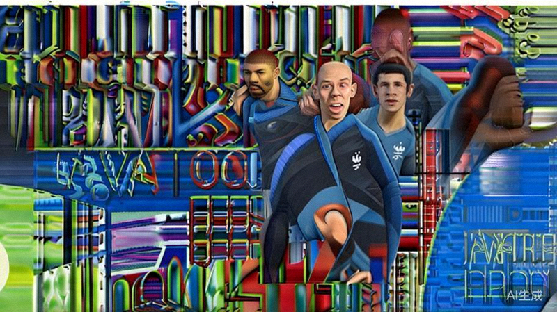 法国国家男子足球队全家福，队员包括姆巴佩、格列兹曼等球星，身着蓝色主场球衣