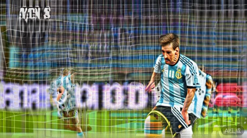 阿根廷国家队队长梅西在比赛中带球突破的精彩瞬间