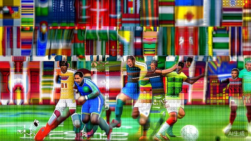 全球各洲世界杯预选赛激烈比赛画面，球员争抢足球的瞬间