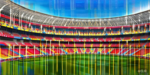 墨西哥阿兹特克体育场内部全景，巨大的环形看台与绿色草坪