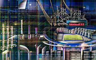 美国纽约新泽西大都会人寿体育场外部宏伟夜景，这里是2026世界杯决赛举办地