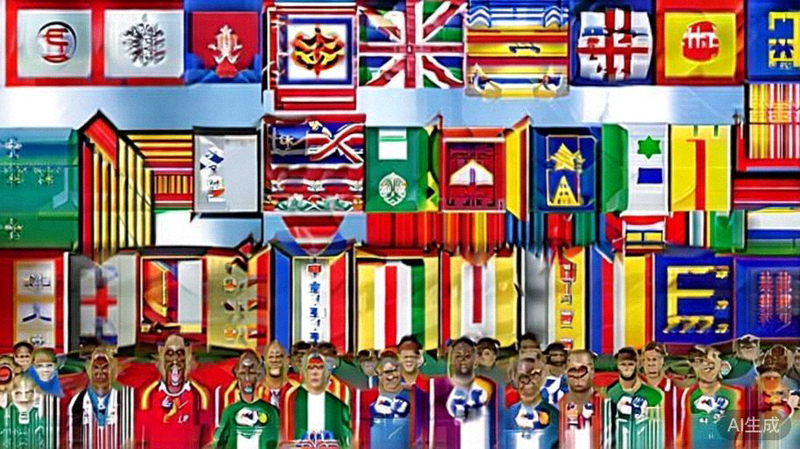 已获得2026世界杯参赛资格的各洲球队核心球员合影与队徽展示