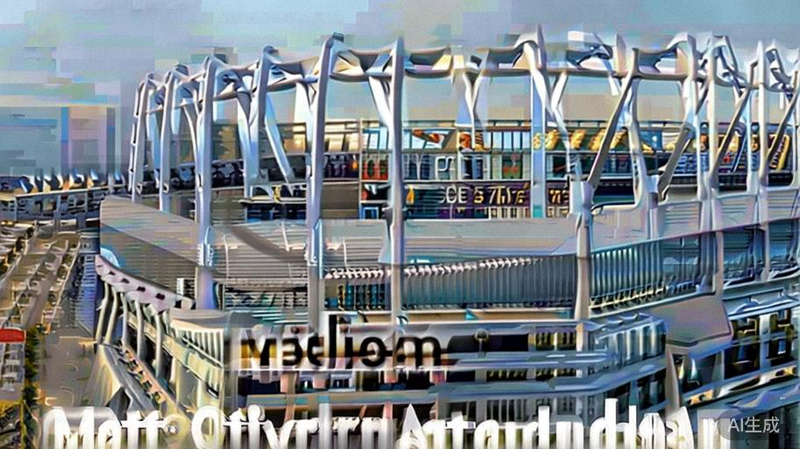 美国纽约大都会人寿体育场外部全景图，现代化的碗状结构